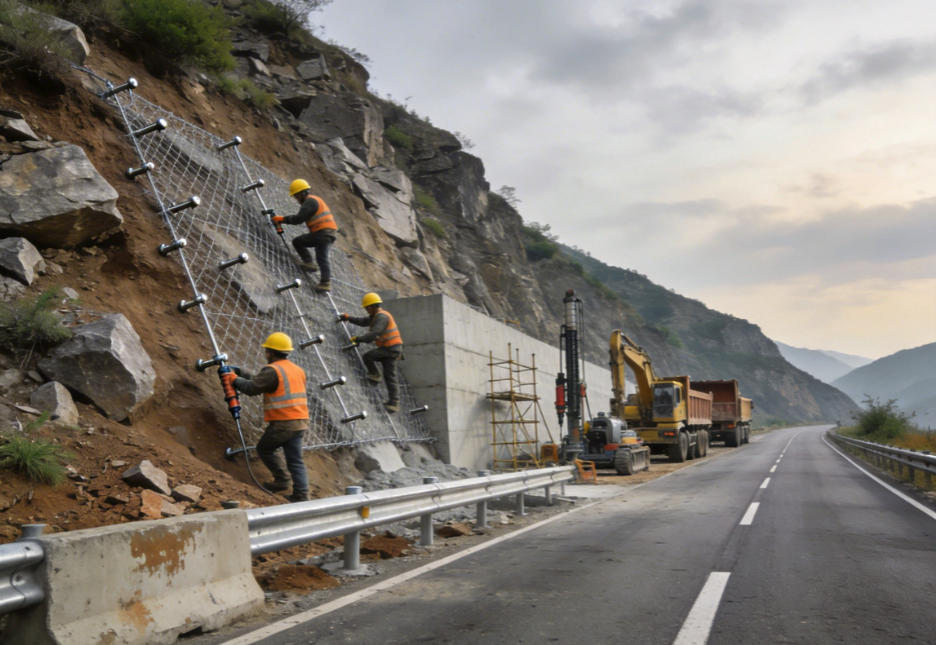 大岭山镇公路道路护坡